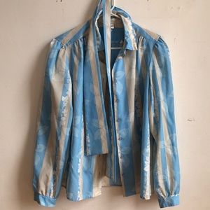 Vintage floral print button-down shirt